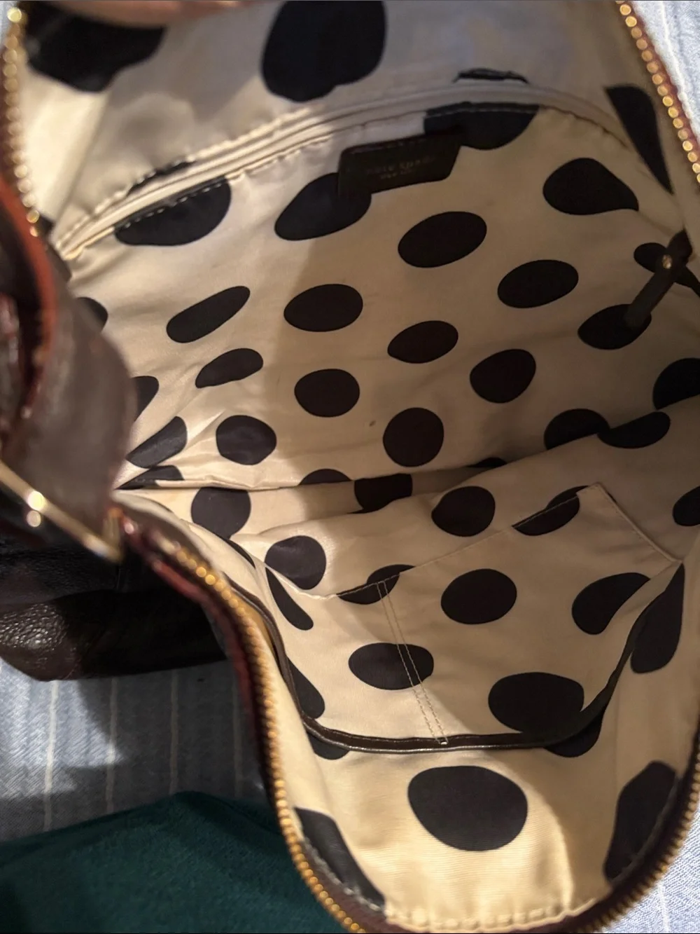 kate spade Dark Brown Pebbled Leather Hobo Bag